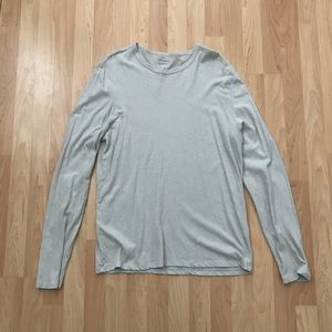 Club Monaco Long Sleeve Linen Crew Tee